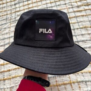 Fila Black Galaxy Voyager collection Adult Unisex Bucket Hat NWT